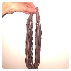 Erin McDermott Leather multi strand necklace